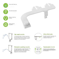 Ultra-Thin Battery-Free Bidet w/ Dual Nozzles