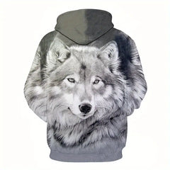 3D Printed White Wolf Hoodies