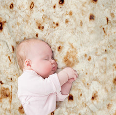 Mexican Burrito Round Plush Throw Blanket