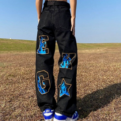 Men's Retro American Hip-Hop Wide Leg Jeans