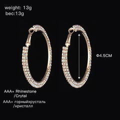 Luxury Round Crystal Hoop Earrings