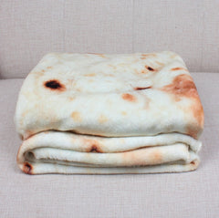 Mexican Burrito Round Plush Throw Blanket