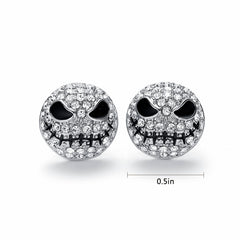 Rhinestone Skull Stud Earrings