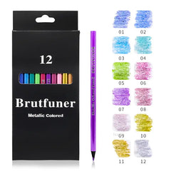 12 Colors Metallic Colored Pencils Set