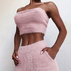 Summer Casual Plush Two-Piece Set