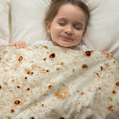 Mexican Burrito Round Plush Throw Blanket