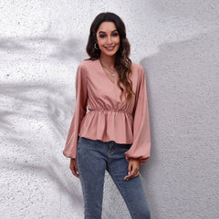 Elegant Casual Shirt w/ Lantern Sleeves