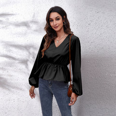 Elegant Casual Shirt w/ Lantern Sleeves