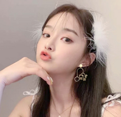 925 Silver Trendy Cat Pendant Earrings