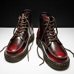 Men's High-Top Cowhide Martin Tooling Boots