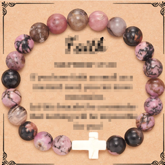 Turquoise Bracelet w/ Small Cross & Ruby Horse