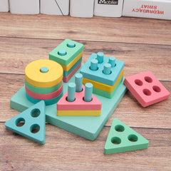 Wooden Geometric Building Toys