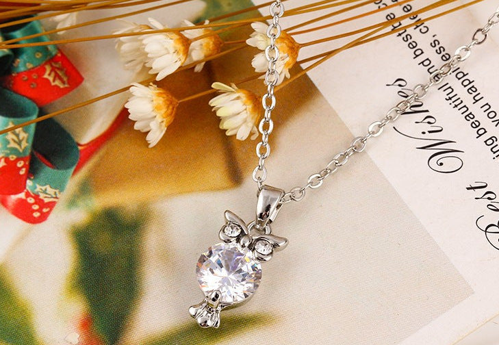 Owl Pendant Choker Style Necklace