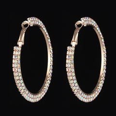 Luxury Round Crystal Hoop Earrings