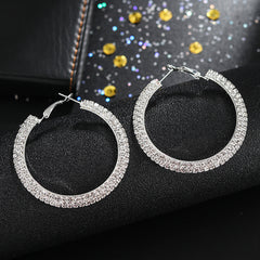 Luxury Round Crystal Hoop Earrings