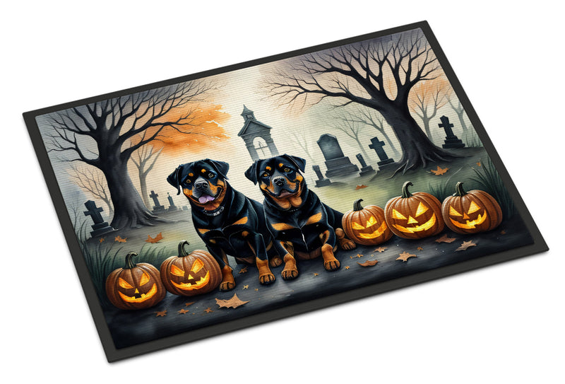 Rottweiler Halloween Welcome Mat
