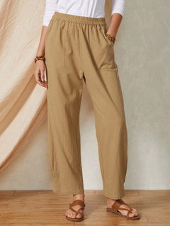 Cotton Linen Casual Wide-leg Trousers