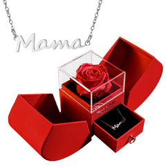 Christmas Heart & Rose Jewelry Box with Necklace