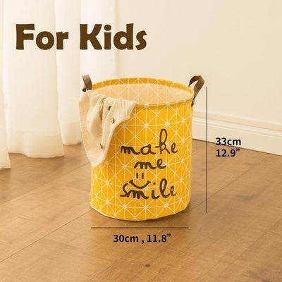 Cotton Linen Storage Basket and Laundry Hamper