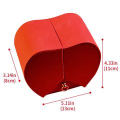 Christmas Heart & Rose Jewelry Box with Necklace