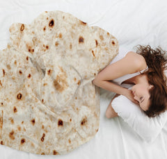 Mexican Burrito Round Plush Throw Blanket
