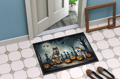 Akita Halloween Welcome Mat