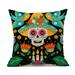 Day of the Dead Theme Printed Pillowcase