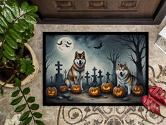 Akita Halloween Welcome Mat