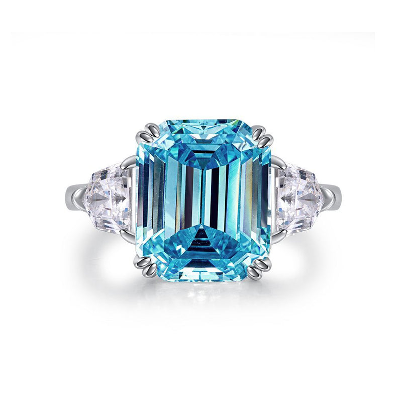 Sky Blue Topaz Emerald Cut Ring