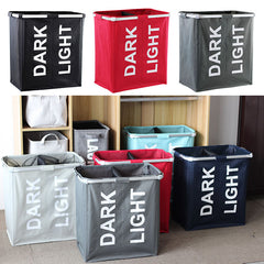 High Capacity 2 Compartment Foldable Laundry Basket