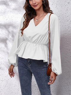 Elegant Casual Shirt w/ Lantern Sleeves