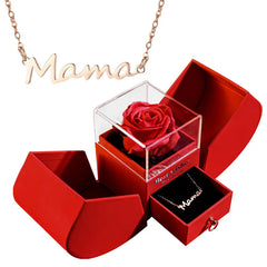 Christmas Heart & Rose Jewelry Box with Necklace