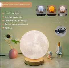 3D Moon Lamp w/ Wooden Base Night Light