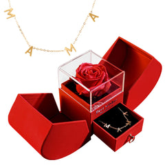 Christmas Heart & Rose Jewelry Box with Necklace
