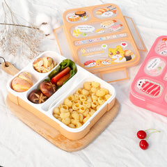 Cute Japanese Plastic Bento Lunch Box with Utensils
