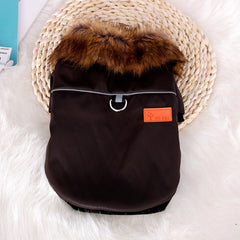 Reflective Warm Pet Fur Coat w/ Collar