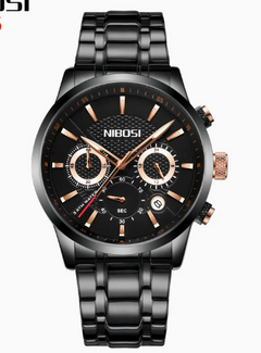 Stylish Black Gold Steel Sports Watch