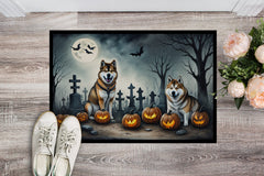 Akita Halloween Welcome Mat