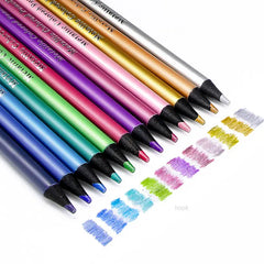 12 Colors Metallic Colored Pencils Set