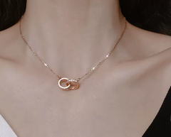 Chomel S925 Silver Double Ring Necklace
