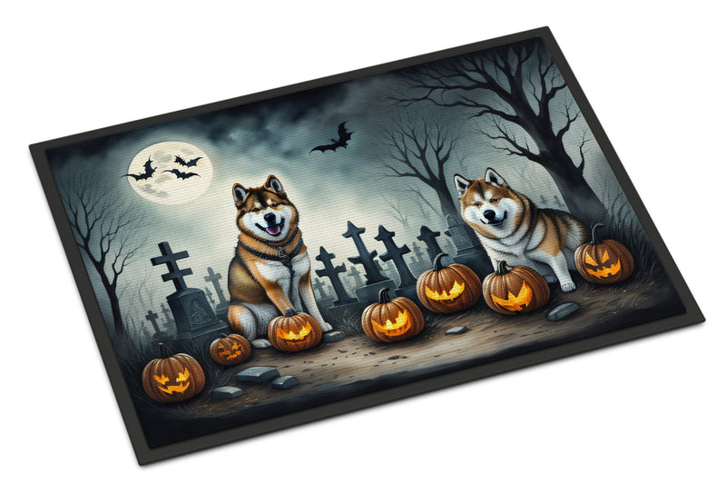 Akita Halloween Welcome Mat