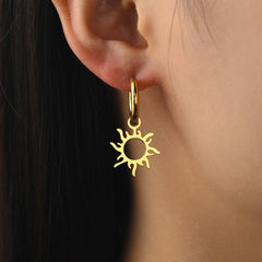 Sunflower Earrings in Stainless Steel