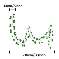 12pcs Artificial Green Leaf Hanging Vine