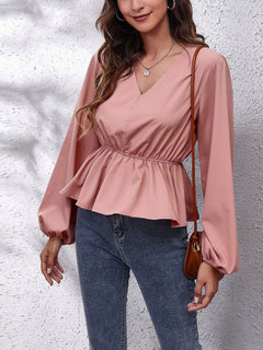 Elegant Casual Shirt w/ Lantern Sleeves
