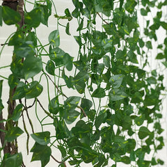 12pcs Artificial Green Leaf Hanging Vine