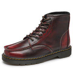 Men's High-Top Cowhide Martin Tooling Boots