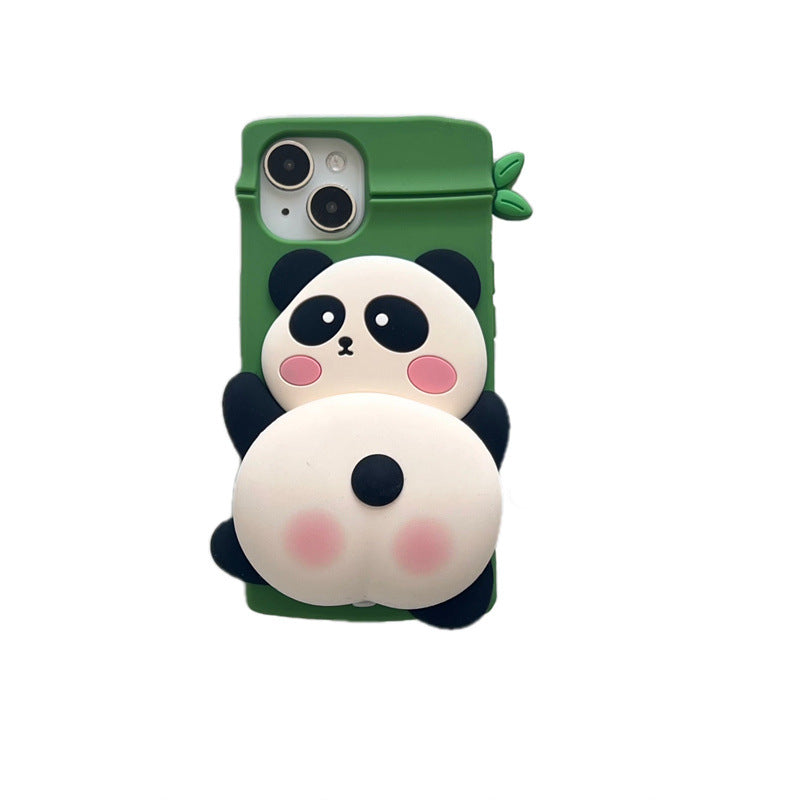 Phone case with a panda design on a white background