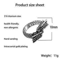 Titanium Steel Retro Chinese Dragon Ring