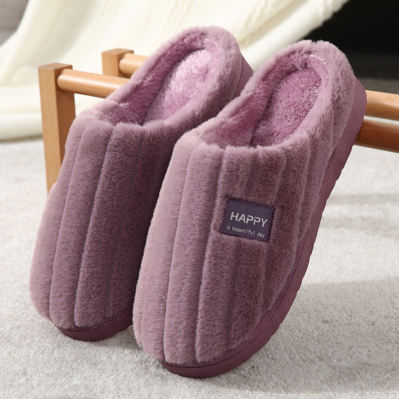 Cozy Cotton Plush Slippers for Home Use