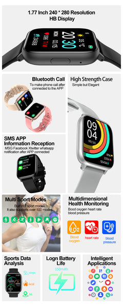 Waterproof Smartwatch w/ Health Monitoring